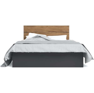 Černá dvoulůžková postel s úložným prostorem a roštem 160x200 cm Malta - Marckeric