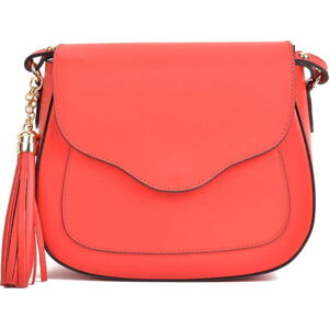 Červená kožená kabelka Mangotti Bags Silvia