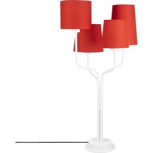 Bílá kovová stolní lampa s červenými stínidly Opviq lights Aposto