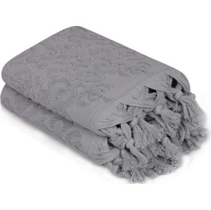 Sada 2 šedých ručníků Madame Coco Bohème, 50 x 90 cm