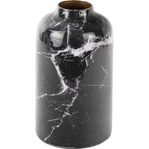 Černo-bílá železná váza PT LIVING Marble, výška 15 cm