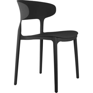 Černé plastové jídelní židle v sadě 4 ks Fain – Leitmotiv