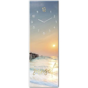 Skleněné nástěnné hodiny Styler Sunset, 20 x 60 cm