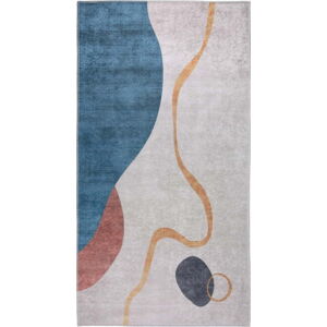 Pratelný koberec v modro-krémové barvě 80x150 cm – Vitaus