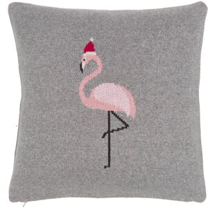 Šedý bavlněný dekorativní povlak na polštář Westwing Collection Flamingo, 40 x 40 cm