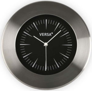 Nástěnné hodiny s černým ciferníkem Versa Alumo, ⌀ 30,5 cm