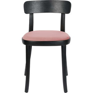 Sada 2 černých jídelních židlí s růžovým podsedákem Dutchbone Brandon