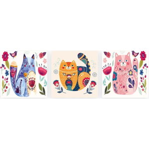 Dětské obrázky v sadě 3 ks 30x30 cm Cats – Wallity