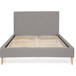 Světle šedá postel Vivonita Kent Linen, 200 x 180 cm