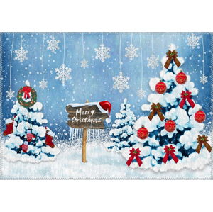 Koberec Vitaus Christmas Period Snowy Nature, 50 x 80 cm