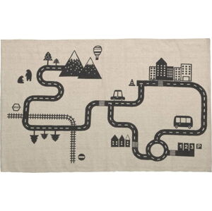 Béžovo-černý dětský koberec z organické bavlny Kave Home Nisi, 75 x 120 cm