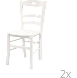 Sada 2 bílých židlí z masivního dřeva Evergreen House Wooden