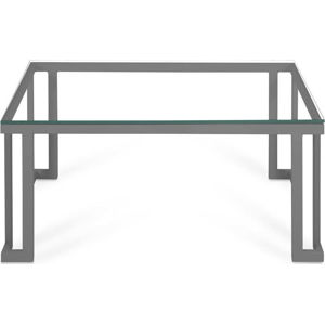 Skleněný venkovní stůl v šedém rámu Calme Jardin Cannes, 60 x 90 cm