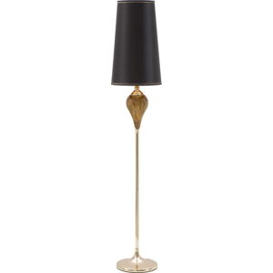 Černá stojací lampa s konstrukcí ve zlaté barvě Mauro Ferretti Fashion