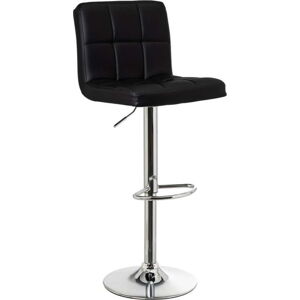 Černé barové židle s nastavitelnou výškou z imitace kůže v sadě 2 ks (výška sedáku 93 cm) – Casa Selección