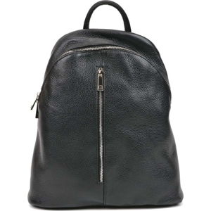 Černý kožený batoh Carla Ferreri, 37 x 32 cm
