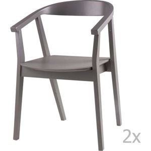 Sada 2 šedých jídelních židlí sømcasa Donna