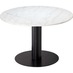 Bílý mramorový jídelní stůl s podnožím v černé barvě RGE Pepo, ⌀ 105 cm