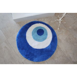 Kulatá modrá koupelnová předložka Eye