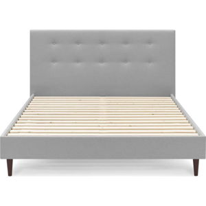 Šedá dvoulůžková postel Bobochic Paris Rory Dark, 160 x 200 cm