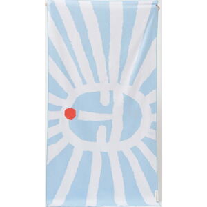 Modrá plážová osuška Sunnylife Sun Face, 175 x 90 cm