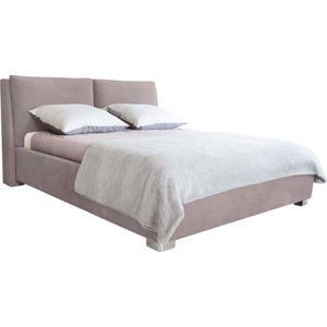 Světle růžová dvoulůžková postel Mazzini Beds Vicky, 180 x 200 cm