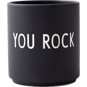 Černý porcelánový hrnek Design Letters Favourite You Rock