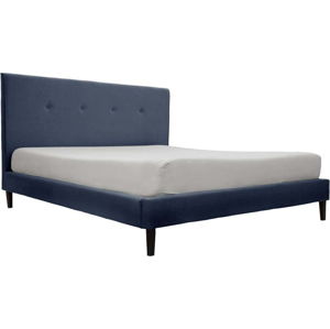 Modrá postel s černými nohami Vivonita Kent, 140 x 200 cm