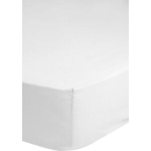 Bílé elastické prostěradlo z bavlněného saténu HIP, 180 x 200 cm