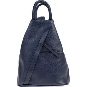 Tmavě modrý kožený batoh Carla Ferreri