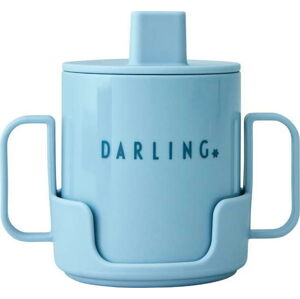 Světle modrý dětský hrnek Design Letters Mini Darling