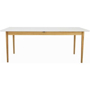 Bílý rozkládací jídelní stůl Tenzo Svea, 90 x 195 cm