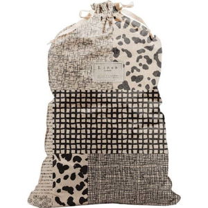 Látkový vak na prádlo s příměsí lnu Really Nice Things Bag Leopard, výška 75 cm