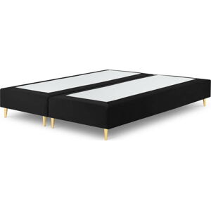 Černá sametová dvoulůžková postel Mazzini Beds Lia, 160 x 200 cm