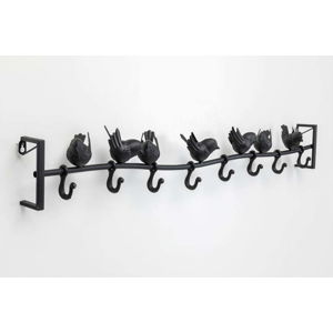 Černý kovový nástěnný věšák Kare Design Birds, šířka 92 cm