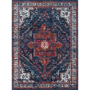 Modro-červený koberec Nouristan Azrow, 80 x 150 cm