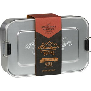 Větší hliníkový svačinový box ve stříbrné barvě Gentlemen's Hardware Metal Lunch, 23 x 15 x 6,5 cm