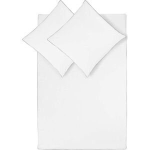 Bílé povlečení na dvoulůžko z bavlněného perkálu Westwing Collection, 200 x 200 cm
