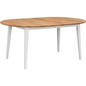 Oválný dubový rozkládací jídelní stůl s bílými nohami Rowico Mimi, 170 x 105 cm