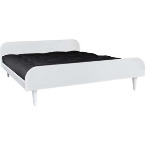 Dvoulůžková postel z borovicového dřeva s matrací Karup Design Twist Comfort Mat White/Black, 140 x 200 cm