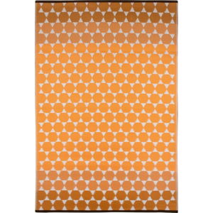 Oranžový venkovní koberec Green Decore Hexagon, 90 x 150 cm