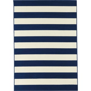 Modro-bílý venkovní koberec Floorita Stripes, 160 x 230 cm