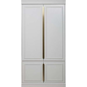 Světle šedá šatní skříň s pantovými dveřmi z borovicového dřeva 110x215 cm Organze – BePureHome