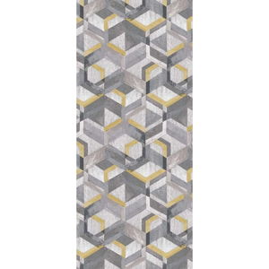 Žluto-šedý běhoun Floorita Retro, 60 x 115 cm