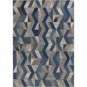 Modrý vlněný koberec Flair Rugs Asher, 120 x 170 cm