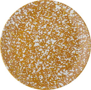 Oranžovo-bílý kameninový dezertní talíř Bloomingville Carmel, ø 21 cm