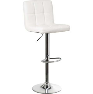 Bílé barové židle s nastavitelnou výškou z imitace kůže v sadě 2 ks (výška sedáku 93 cm) – Casa Selección