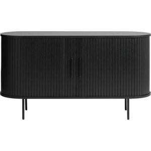 Černá nízká komoda v dekoru dubu 140x76 cm Nola – Unique Furniture