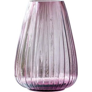 Růžová skleněná váza Bitz Kusintha, výška 22 cm