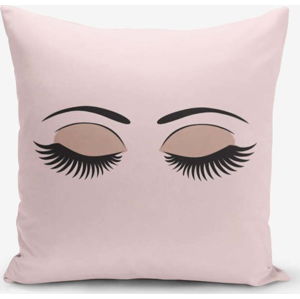 Povlak na polštář s příměsí bavlny Minimalist Cushion Covers Eye & Lash, 45 x 45 cm